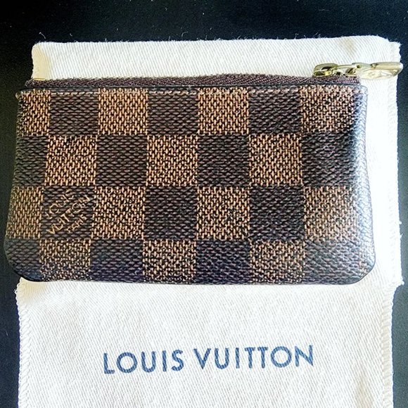 Louis Vuitton Pochette Cles Damier Ebene Canvas Coin Purse Excellent Condition - Picture 7 of 15